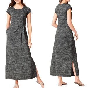 Oprah Magazine Talbots Marled Knit Drape Jersey Maxi‎ Dress 0P Petites Cottage